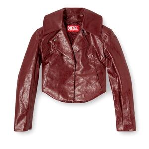 Diesel Women's Burgundy Leather Jacket